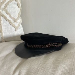 Vegan leather Brixton Fiddlers hat size small / 7 / 56cm in black